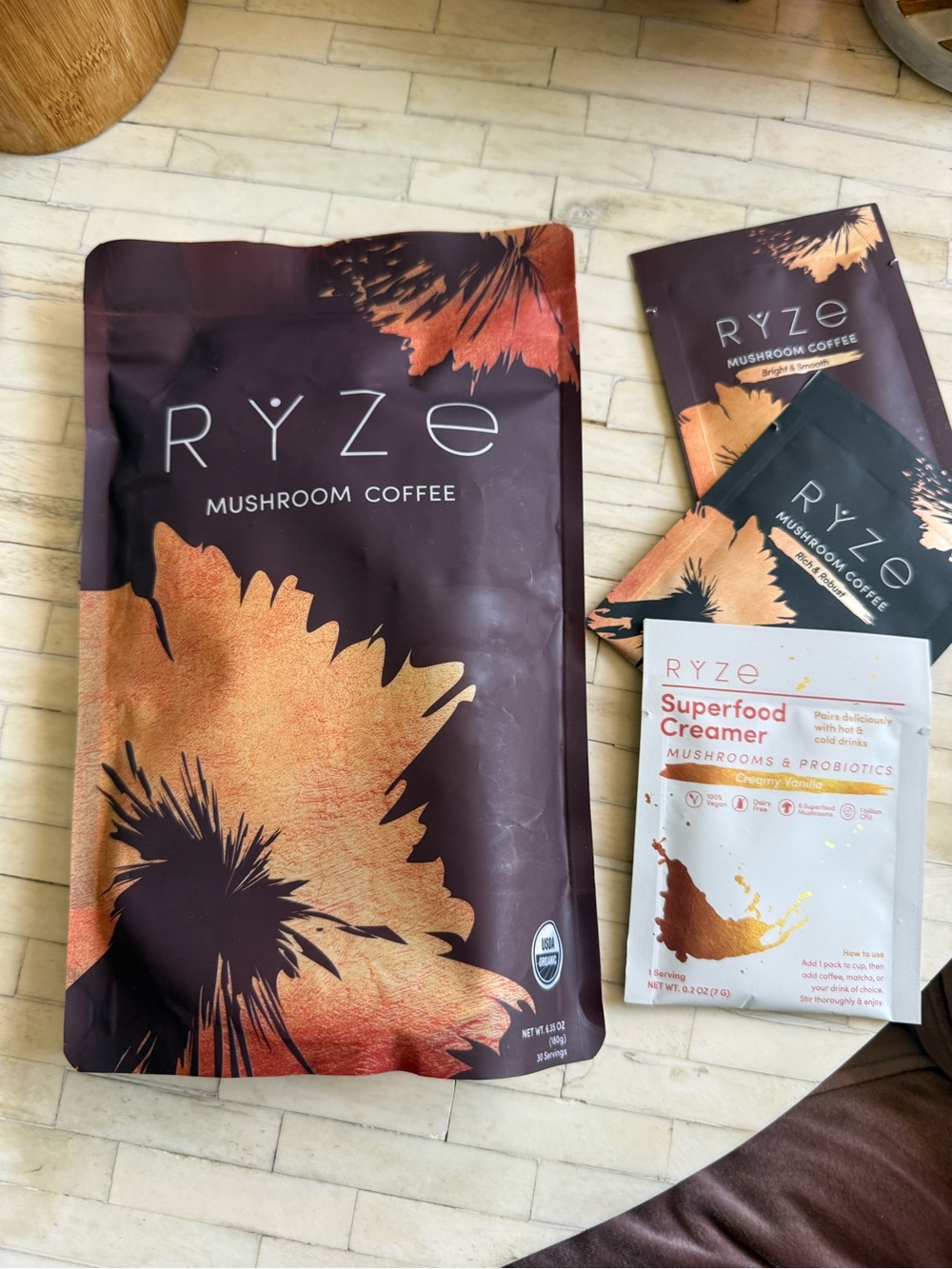 Ryze Mushroom Coffee NIB+3 samples immunesupport antiinflammatory stressrelief